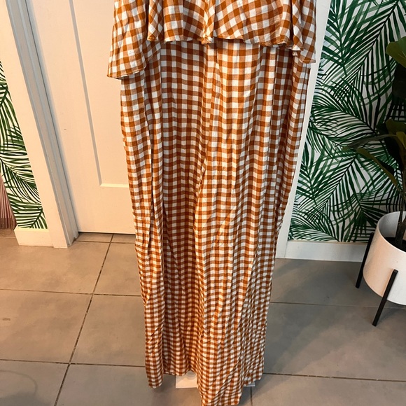 SAYLOR Laken Gingham Jumpsuit in Apricot XL - Picture 7 of 10